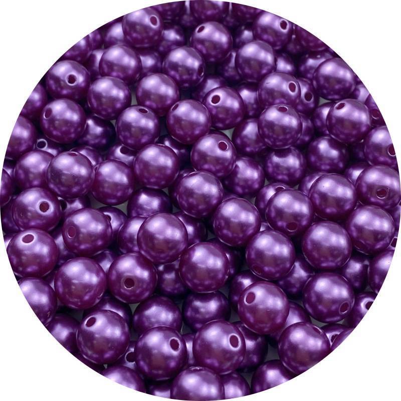 lot 58949 image: YHYPOCI 200pcs Pearl Beads for Crafts 10mm Resin Pearl for Jewelry Making Round Bulk Pearls Beads with Hole for Necklaces Bracelets Earrings Making Jewelry Decoration(Dark Purple) - Retail $8