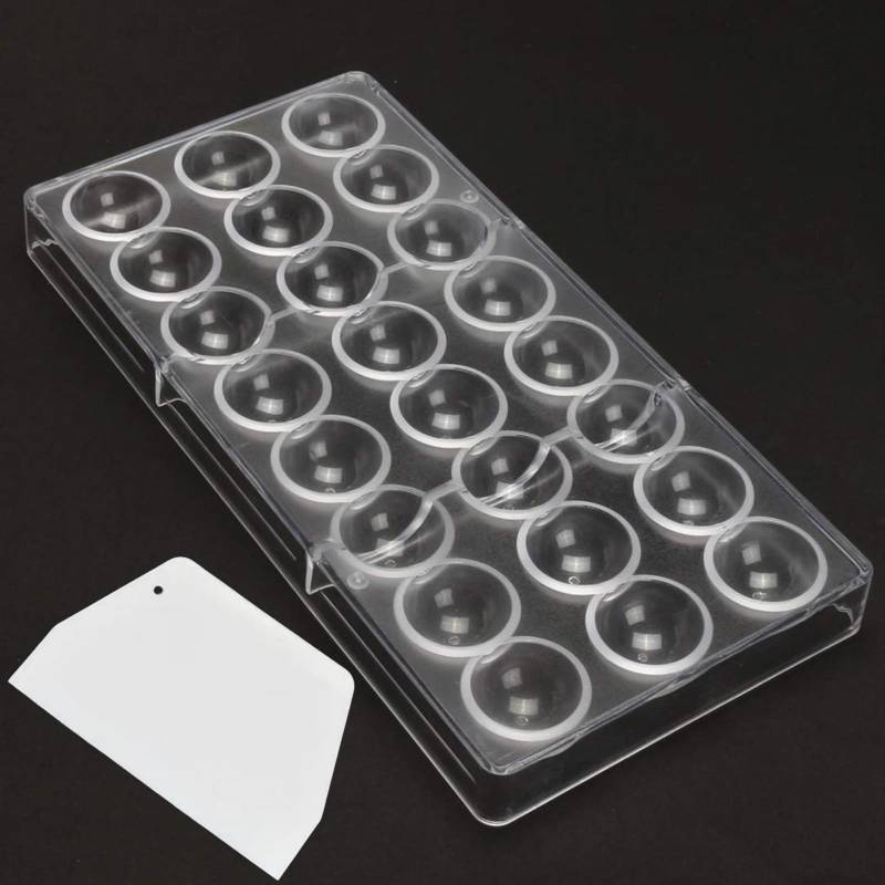 lot 58600 image: Avtytsda 24 Grid Chocolate Candy Mold PC Polycarbonate Chocolate Making Mould with Scraper (Semicircle) - Retail $9