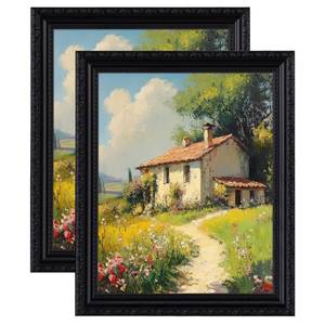 lot 45883 image: Eletecpro 8x10 Picture Frames Set of 2, Vintage Frames with Glass Cover, Gothic Photo Frame Displays 5x7 Photo with Mat or 8x10 without Mat for Tabletop or Wall Decor, Black - Retail $18