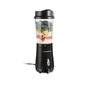 lot 45887 image: Hamilton Beach Portable for Shakes and Smoothies, 14 Oz BPA Free Travel Cup & Lid, Durable Stainless Steel Blades, Personal Smoothie, Black (51101AG) - Retail $22
