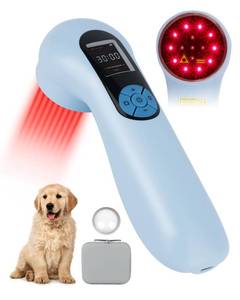 lot 45925 image: LLLT Cold Laser Therapy Device with Protective Magnetic Cover, 5  808nm & 10  650nm HumanVet Handheld Infrared Red Light Therapy, Pet Dogs Treatment Device for Muscle Pain Relief & Improve Healing - Retail $127