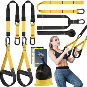 lot 45942 image: Home Resistance Training Kit, Bodyweight Resistance Bands with Handles, Door Anchors, Heavy Powerlifting Strength Workout Straps Full Body Complete Home Gym Workout Equipment - Retail $36