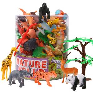 lot 45943 image: Animals Figure,54 Piece Mini Jungle Animals Toys Set With Gift Box,ValeforToy Realistic Wild Animal Learning Party Favors Toys For Boys Girls Kids Toddlers Forest Small Farm Animals Toys Playset - Retail $10