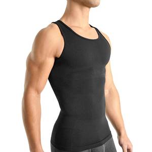lot 45946 image: Rounderbum Seamless Compression Tank Top - Black, XX-Large - Mens Body Shaper, Slims Waist, Enhances Muscle Definition, Firms Chest, Improves Posture - Comfortable All-Day Support