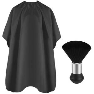 lot 58294 image: FEBSNOW Professional Hair Cutting Cape with Neck Duster Brush, Salon Barber Cape, Hair Cutting Accessories (Black) - Retail $7