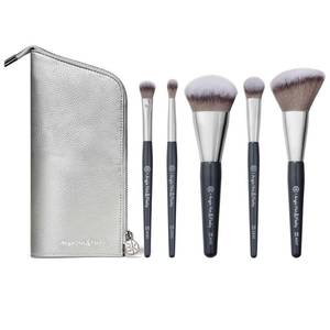 lot 58296 image: BK BEAUTY BRUSHES - ANGIE HOT & FLASHY Travel Brush Set with Pouch - Foundation Makeup Brushes - Brush for Liquid or Cream Foundations - Under-Eye Concealer  Bronzer, Blush & Highlighter Makeup Brush - Retail $120