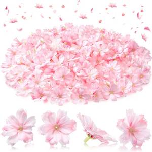 lot 58305 image: WILLBOND 100 Pieces Faux Flower Heads for Crafts Artificial Silk Plum Blossom Heads for Graduation Cap Home Room Wedding Party Marriage Car Shoes Hats, 1.8 Inch (Pink) - Retail $19