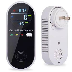 lot 58313 image: Carbon Monoxide Detector Plug in Wall, WESHLGD Portable Carbon Monoxide Detector for Travel, 3-in-1 CO Detector for Home and Travel Camping(CO Gas Meter Temperature Humidity Sensor) - Retail $28