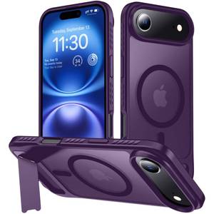 lot 58328 image: hitfine for iPhone Air Case with Kickstand,Compatible with Magsafe Slim Translucent Matte,Military-Grade Protection & Anti-Yellowing,Magnetic Phone Case for iPhone Air,Purple - Retail $13