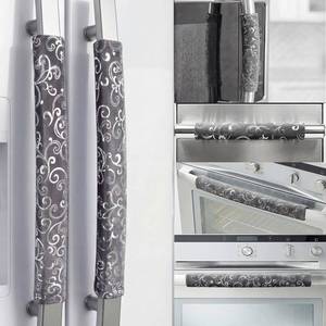 lot 58345 image: Volecy Refrigerator Handle Covers, Set of 6, Washable Velvet Appliance Door Handle Covers, Adjustable Handle Protectors, Kitchen Decor Keep Clean for Fridge Oven Stove Microwave Dishwasher(Gray Silve) - Retail $15