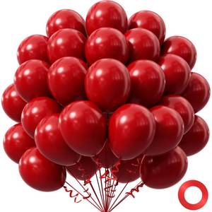lot 58363 image: Dark Red Balloons 12 inch, Red Latex Balloon 50pcs Party Balloons for Bridal Shower Wedding Birthday Party Decorations - Retail $6