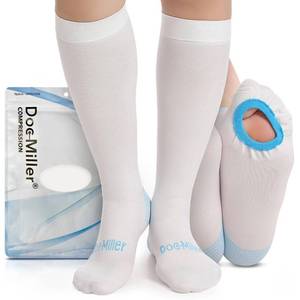 lot 58376 image: Doc Miller TED Hose Stockings Anti Embolism Knee High for Women & Men,15-20mmhg Graduated Compression Socks, Hospital Style Surgical Stockings, Support Hose with Inspection Hole, X-Large Size, 1 Pair - Retail $13
