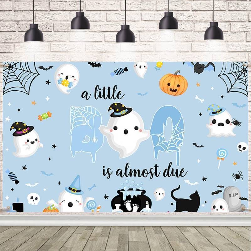 lot 55695 image: NEW Halloween Baby Shower Backdrop Ghost Castle