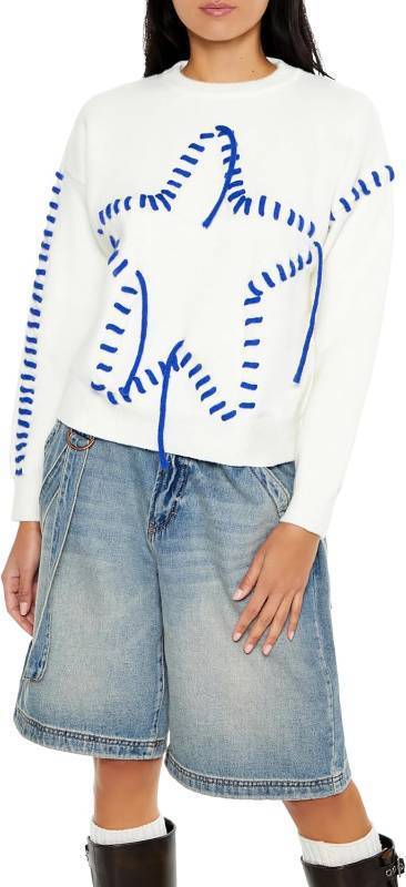 lot 65076 image: Forever 21 Womens Whipstitched Star Sweater