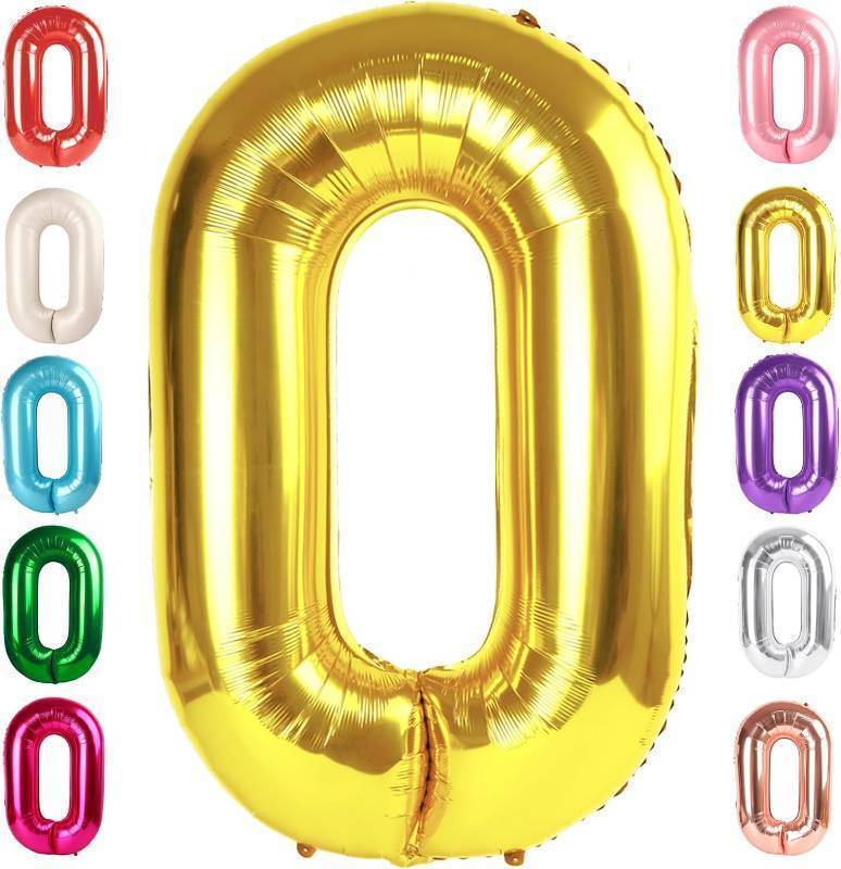 lot 64564 image: Number 0 Balloons 40 Inch Gold Number Balloons for 10 20 30 40 50 60 70 80 90 100 Numbers Balloon Birthday Decorations Wedding Event Baby Shower