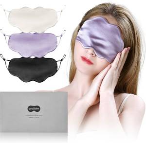 lot 63963 image: 100% Pure Mulberry Silk Sleep Mask, 19 Momme Cloud Shape Blackout Eye Mask for WomenToddlers, Adjustable Cooling Silk Eye Mask for Sleeping, Gifts for HerKids, Lavender