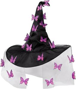 lot 63984 image: Witch Hat for Women with Veil, Butterfly