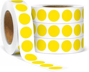 lot 63991 image: 4000PCS 12 Small Round Dot Stickers 0.5 Inch 4 Rolls Color Coding Labels Dots,Yellow Stickers for Home Decorative, Retail, Manufacturing, Recreation,Tiny Circle Label