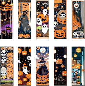 lot 64014 image: Halloween Paper Bookmarks, 10 Beautifully Designed, Durable, Paper Perfect Bookmarks for Men, Women, Students, and Offices