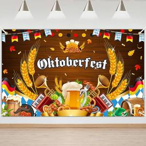 lot 65283 image: Mocsicka Oktoberfest Decorations Backdrop German Parade Beer October Festival Banner Oktoberfest Party Supplies Decorations Photo Booth Props
