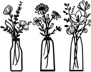 lot 65306 image: Wall Decor Living Room, 3-Piece - Rustic Farmhouse Decor with Black Minimalist Design, Perfect for Living Room, Bathroom, Bedroom, Dining Room - Great Housewarming Gift