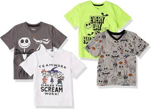 lot 65340 image: Amazon Essentials Disney  Marvel  Star Wars Boys and Toddlers Short-Sleeve Graphic V-Neck T-Shirts, Pack of 4