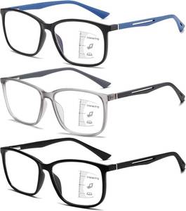lot 65359 image: 3 Pack Progressive Reading Glasses Men Near-range Workspace Sport Blue Light Blocking Reader TR90 Spring Hinge