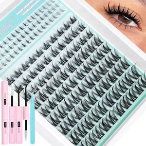 lot 65436 image: Manga Lash Clusters Kit Fairy Lash Extension Kit 144PCS Wispy Eyelash Extension Kit with Bottom Lashes Anime Eyelash Clusters Kit Natural Individual Lashes with 2-IN-1 Lash Glue and Lash Tweezers