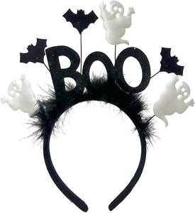 lot 65447 image: Macute Halloween Headband - Cute White Ghost BOO Headbands Bat Hairband Party Cosplay Costume Washing for Halloween Party