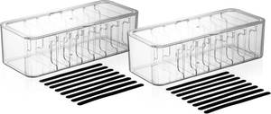 lot 1012 image: Organizer Box 4 Pack   Clear Organizer with Adjustable Dividers