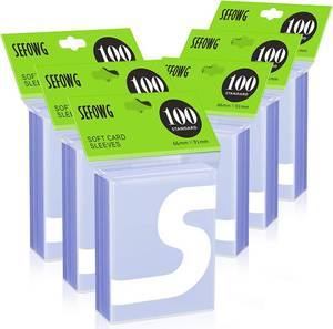 lot 1030 image: 1000ct 10 Pack Of 100 Clear Card Sleeves for Trading Cards, Baseball Sports Soft Sleeves, Ultra Soft Plastic Card Protector Sleeve for Football, MTG, PKM, Game, Standard Cards