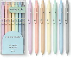 lot 1070 image: Donyang Gel Pens, 7pcs 0.5mm Black Ink Pens Quick Dry Fine Point Smooth Writing Pens for Journaling Note Taking, Cute Nurse Teacher Work Desk Accessories Office School Supplies Gifts for Women Men