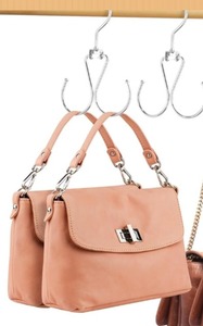 lot 3017 image: AnDock 2 Pack Purse Organizer Hanger for Closet, Heavy Duty Rotatable Design Hangbag Hook, 6.5 Inch Large Size Closet Holder for Hanging Purse, Backpack and Handbag, Keep Bag Visible and Great Shape