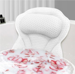 lot 3061 image: Furneet Bath Pillow Spa Bathtub Pillow with Non-Slip Suction Cups, Head, Neck, Back & Shoulder Rest Support, Soft Bathtub Cushion, Bath Pillow Fit Hot Tub, Bathtub