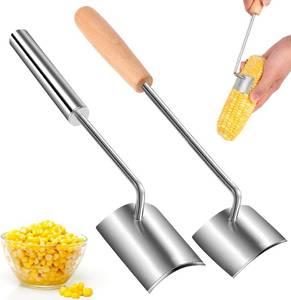 lot 3063 image: 2Pcs Corn Peeler for Corn on the Cob, Easy Clean Corn Cob Peeler, Corn Cob Stripper Tool Ergonomic Design, Long Handle Stainless Steel Corn Stripping Tool for Home Kitchen Use