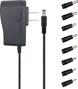 lot 3065 image: EIKS DC 5V 1A1000mA Power Supply Adapter with Replacement 8 Plugs for USB Hub TV Box Camera Speaker