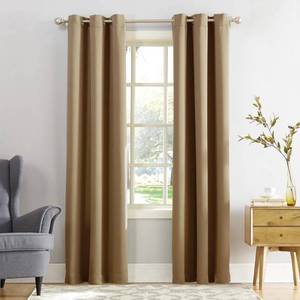 lot 3101 image: Sun Zero 95-in Taupe Blackout Interlined Grommet Single Curtain Panel