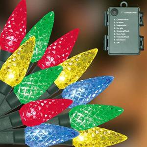 lot 3118 image: LAMPHOME C6 Battery Operated Christmas Lights, 50 LED 17FT Christmas Lights with 8 Modes, Waterproof Christmas Decoration forChristmas Tree Wresth Garland Home Decor Multicolor