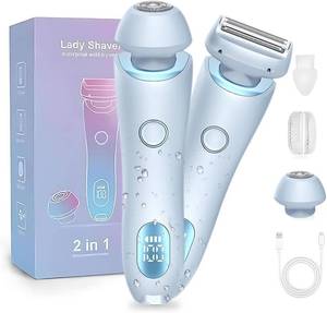 lot 3135 image: Razor for Women,2 in 1 Wet & Dry Waterproof Electric Razors,Silk Glide Pro Shaver with Removable Head for Leg Arm Underarm Bikini Area,Blue