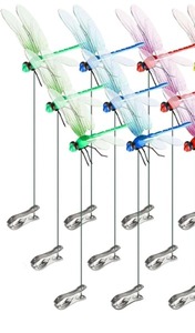 lot 3165 image: 12PCS Outdoor Fake Dragonfly Rod Clip, Fake Dragonfly, Fake Butterfly for Garden Decoration (Dragonflies with Clip)