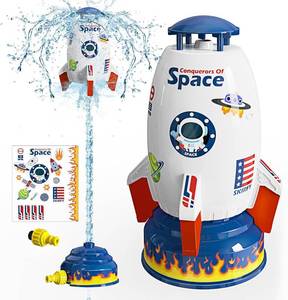 lot 3172 image: Skirfy Sprinkler Rocket Launcher Outdoor Water Toys for Kids, Rocket Design Water Powered Liftoff 9-16ft & Spin, Summer Garden Lawn Toys & Birthday Gift for Girls Boys Age 3-12 Year Old  White