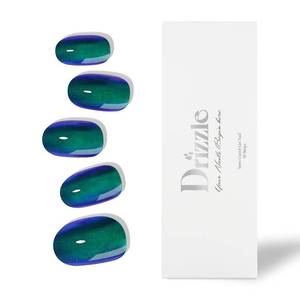 lot 3201 image: Drizzle Semi Cured Gel Nail Strips,Real Nail Polish Art Stickers(UVLED Light Required),Glossy,Glitter,Solid Color,Full Wraps Long Lasting Waterproof,Nail Strips Decal for Women (Emerald Glaze)