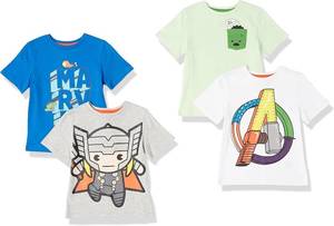 lot 3212 image: Amazon Essentials Disney  Marvel  Star Wars Boys and Toddlers Short-Sleeve T-Shirts (Previously Spotted Zebra), Multipacks Size Medium