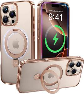 lot 3245 image: CASEKOO Gloss Gold for iPhone 16 Pro Case with Stand, Compatible with MagSafe16FT Military-Grade Protection Shockproof 16 Pro Phone Cover 6.3 inch, Desert Titanium