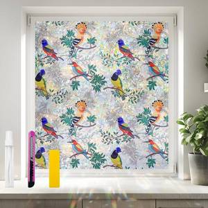lot 3281 image: Window Privacy Film Stain Glass Window Film Rainbow Window Film Window clings Non-Adhesive Reusable Decorative for Room (Colorful Birds on The Branch, 17.5 X 157.4 in)