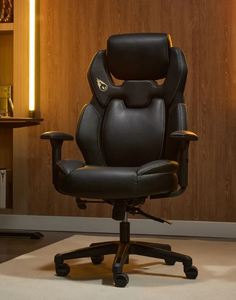 lot 1128 image: DPS Encode Gaming Chair Black Leather Office Chair - Retail $150