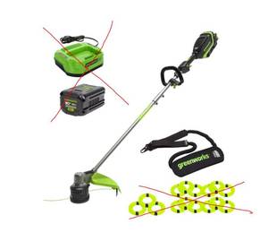 lot 1140 image: Greenworks Electric String Trimmer Weed Eater Tool Only No Battery - Retail $249