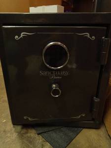 lot 1004 image: Sanctuary 1.96-cu ft Fire Resistant Waterproof Home safe with ElectronicKeypad LockTested, Works Great - Retail $600