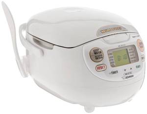 lot 1014 image: Zojirushi NS-ZCC10 5-12-Cup Neuro Fuzzy Rice Cooker and Warmer, Premium White - Retail $245