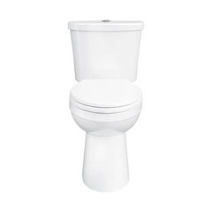 lot 1017 image: Gerber Maxwell Select Elongated Dual-Flush 1.01.28 GPF Two-Piece Toilet, ADA Chair Height, 12-in Rough-In, High Efficiency, Soft-Close Seat & Install Kit with Wax Ring, White, GRD49210E - Retail $202